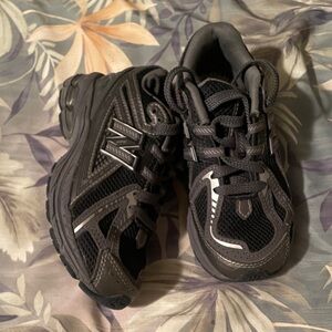 New Balance Kids Black and Gray Sneakers